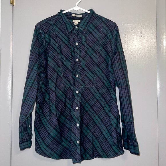 L.L. Bean Women's Plaid Button Down Shirt Size XL - Picture 1 of 6